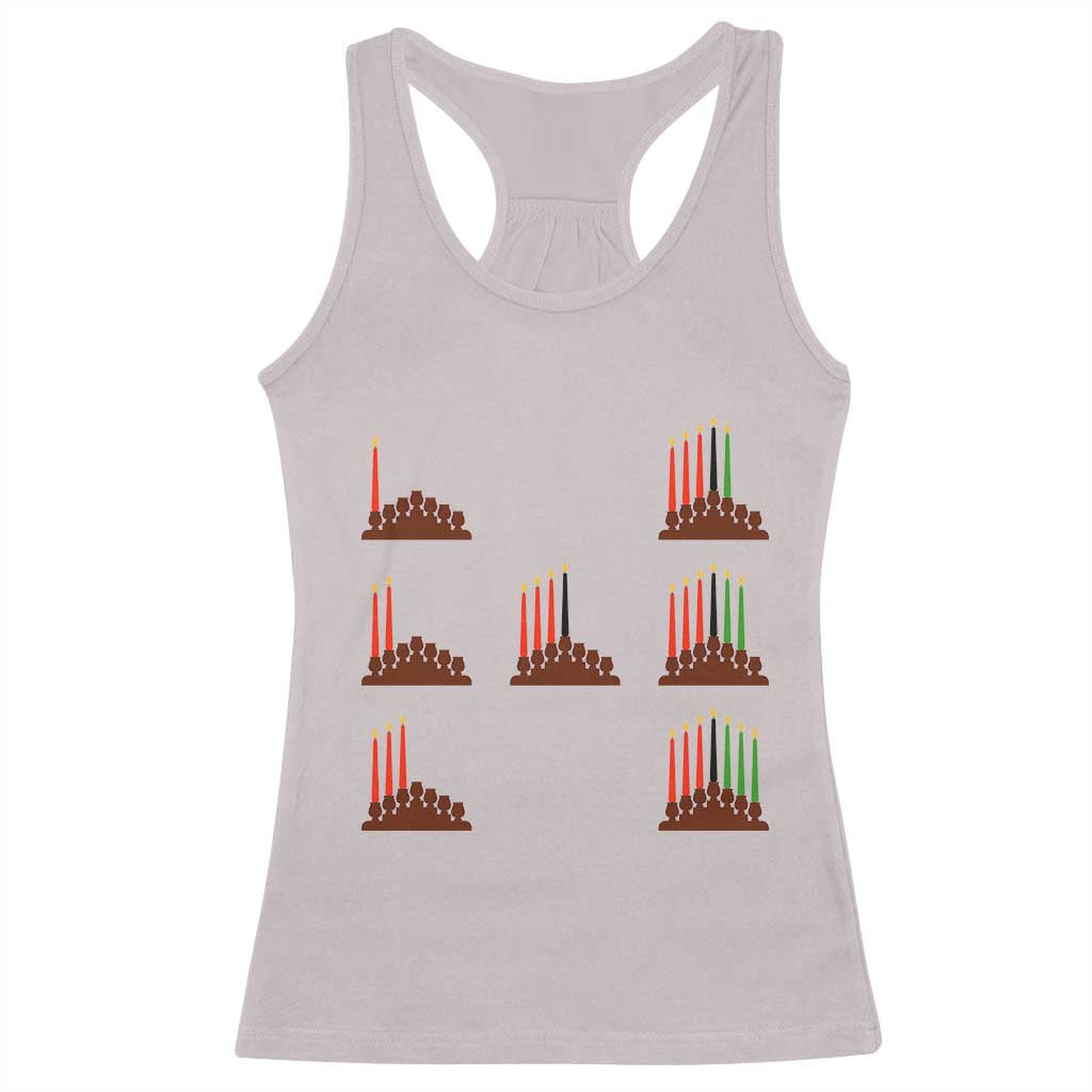 Kwanzaa Kinara Seven Candles African American Holiday Racerback Tank Top TS11 Ice Gray Print Your Wear
