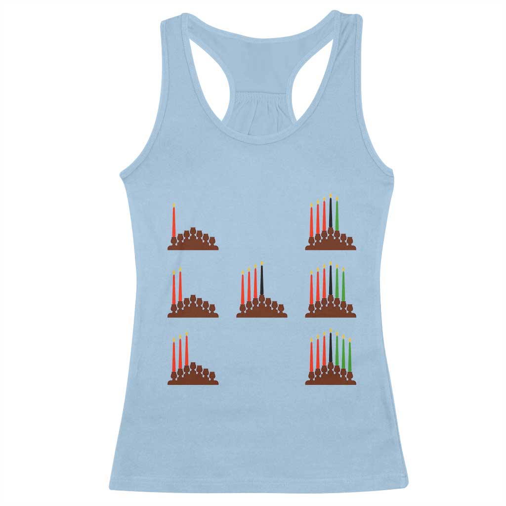 Kwanzaa Kinara Seven Candles African American Holiday Racerback Tank Top TS11 Light Blue Print Your Wear