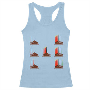 Kwanzaa Kinara Seven Candles African American Holiday Racerback Tank Top TS11 Light Blue Print Your Wear