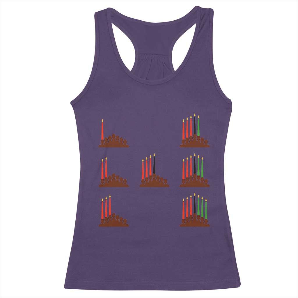 Kwanzaa Kinara Seven Candles African American Holiday Racerback Tank Top TS11 Purple Print Your Wear