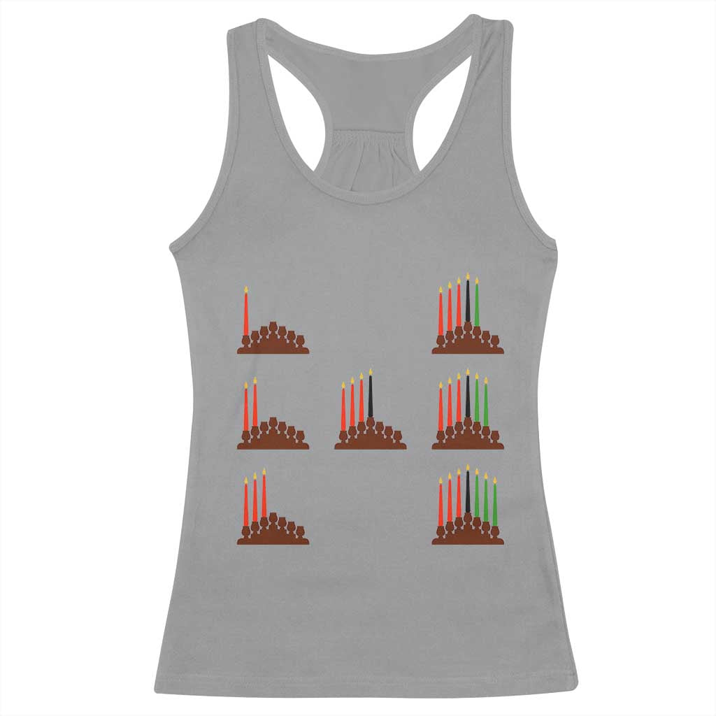 Kwanzaa Kinara Seven Candles African American Holiday Racerback Tank Top TS11 Sport Gray Print Your Wear