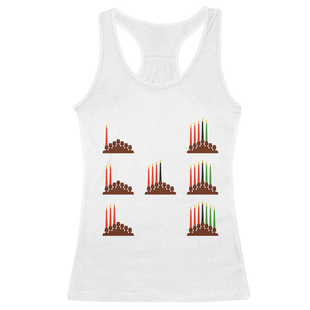 Kwanzaa Kinara Seven Candles African American Holiday Racerback Tank Top TS11 White Print Your Wear
