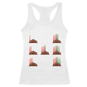 Kwanzaa Kinara Seven Candles African American Holiday Racerback Tank Top TS11 White Print Your Wear
