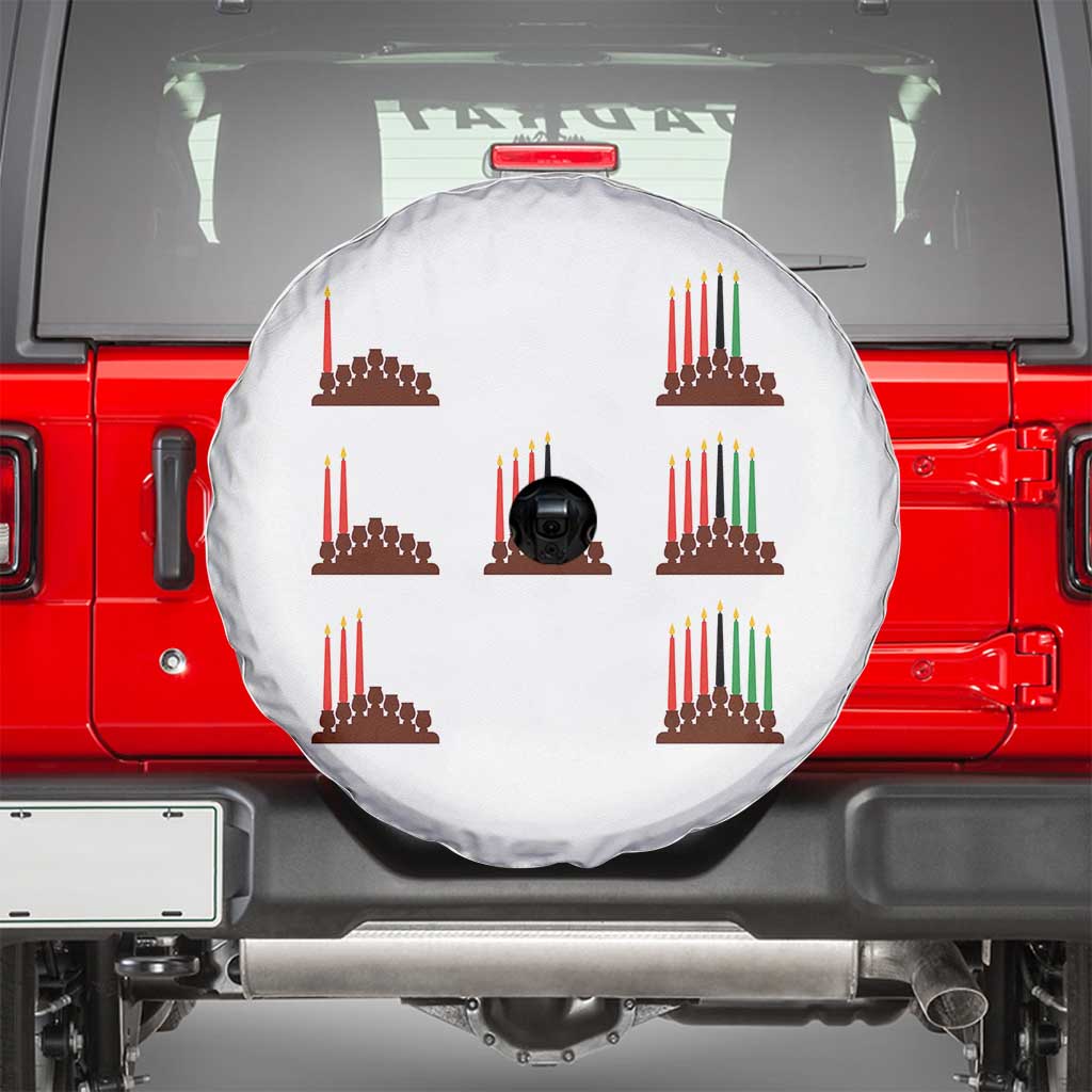Kwanzaa Kinara Seven Candles African American Holiday Spare Tire Cover TS11 White Print Your Wear