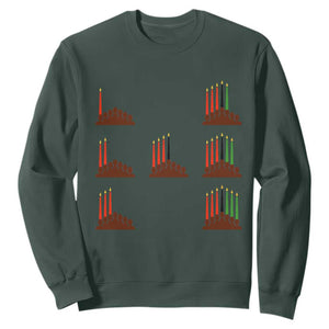 Kwanzaa Kinara Seven Candles African American Holiday Sweatshirt TS11 Dark Forest Green Print Your Wear
