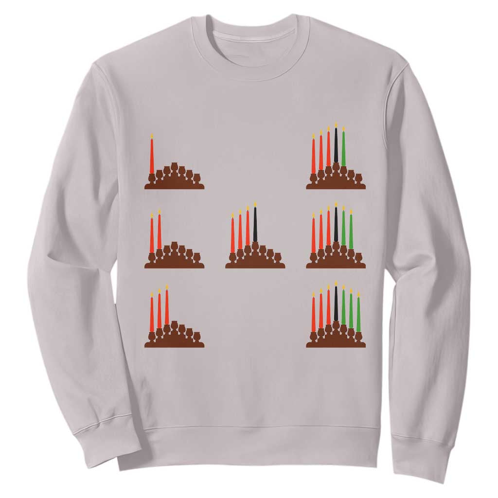 Kwanzaa Kinara Seven Candles African American Holiday Sweatshirt TS11 Ice Gray Print Your Wear