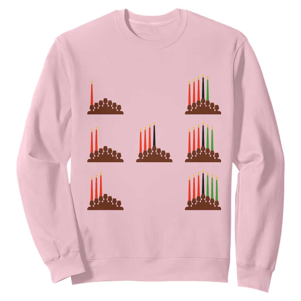 Kwanzaa Kinara Seven Candles African American Holiday Sweatshirt TS11 Light Pink Print Your Wear