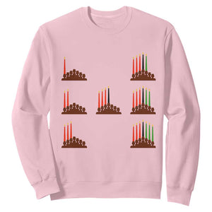 Kwanzaa Kinara Seven Candles African American Holiday Sweatshirt TS11 Light Pink Print Your Wear