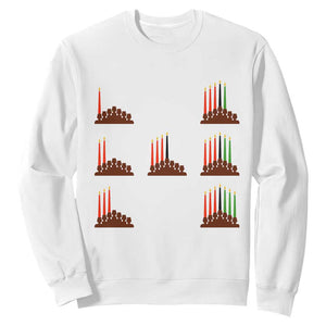 Kwanzaa Kinara Seven Candles African American Holiday Sweatshirt TS11 White Print Your Wear
