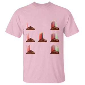 Kwanzaa Kinara Seven Candles African American Holiday T Shirt TS11 Light Pink Print Your Wear