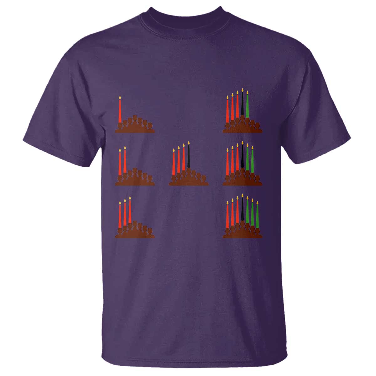 Kwanzaa Kinara Seven Candles African American Holiday T Shirt TS11 Purple Print Your Wear