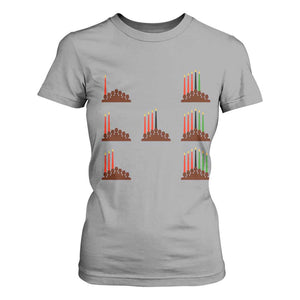 Kwanzaa Kinara Seven Candles African American Holiday T Shirt For Women TS11 Sport Gray Print Your Wear