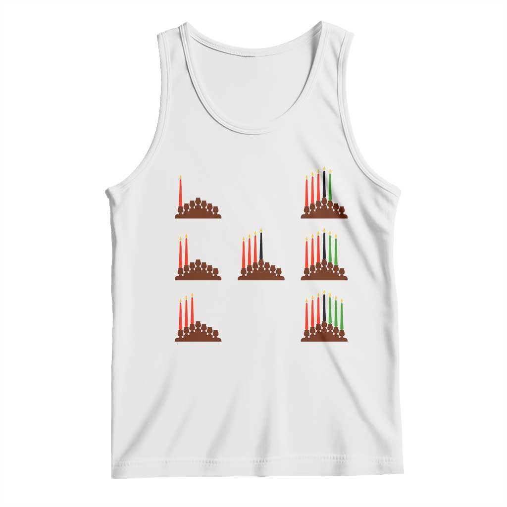Kwanzaa Kinara Seven Candles African American Holiday Tank Top TS11 White Print Your Wear