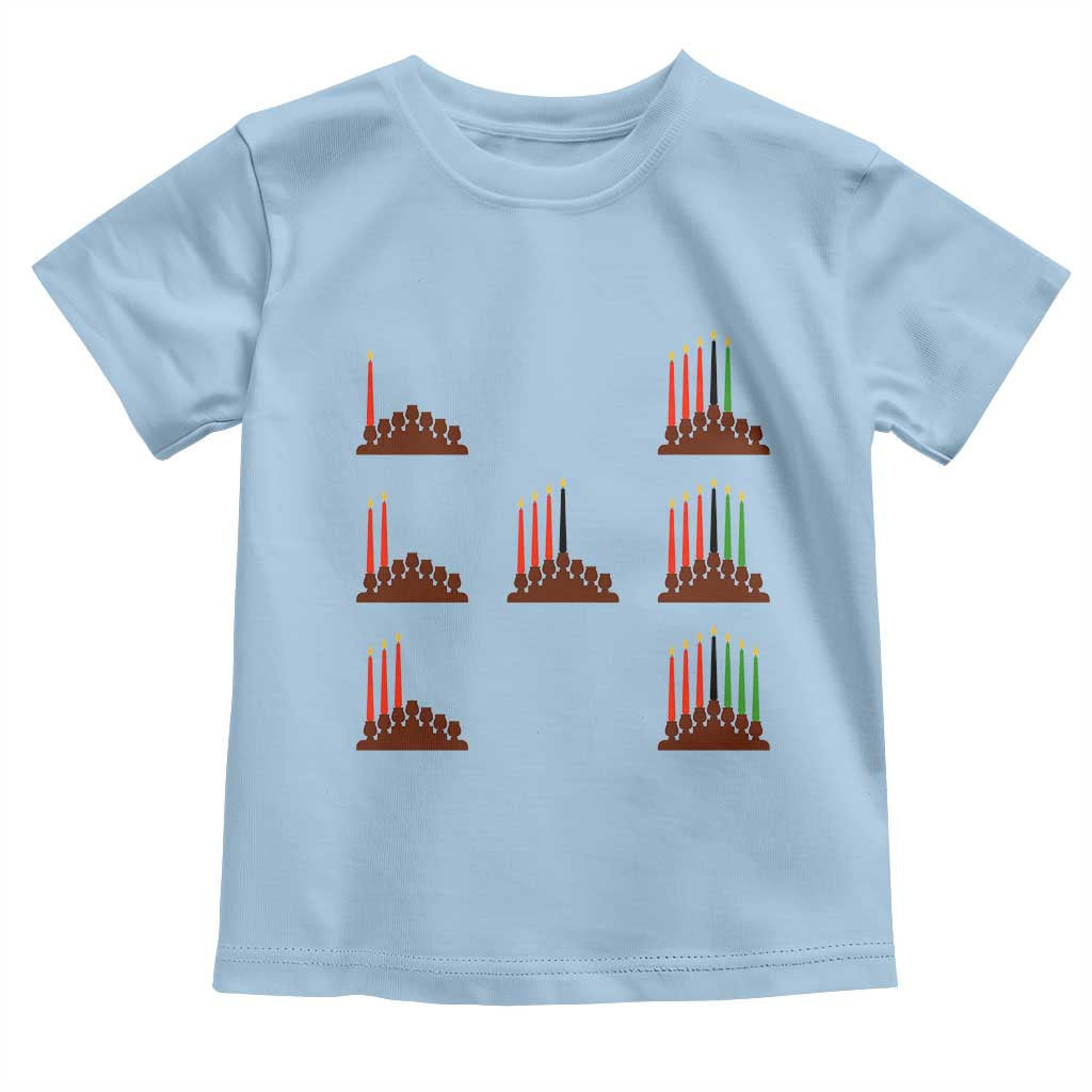 Kwanzaa Kinara Seven Candles African American Holiday Toddler T Shirt TS11 Light Blue Print Your Wear