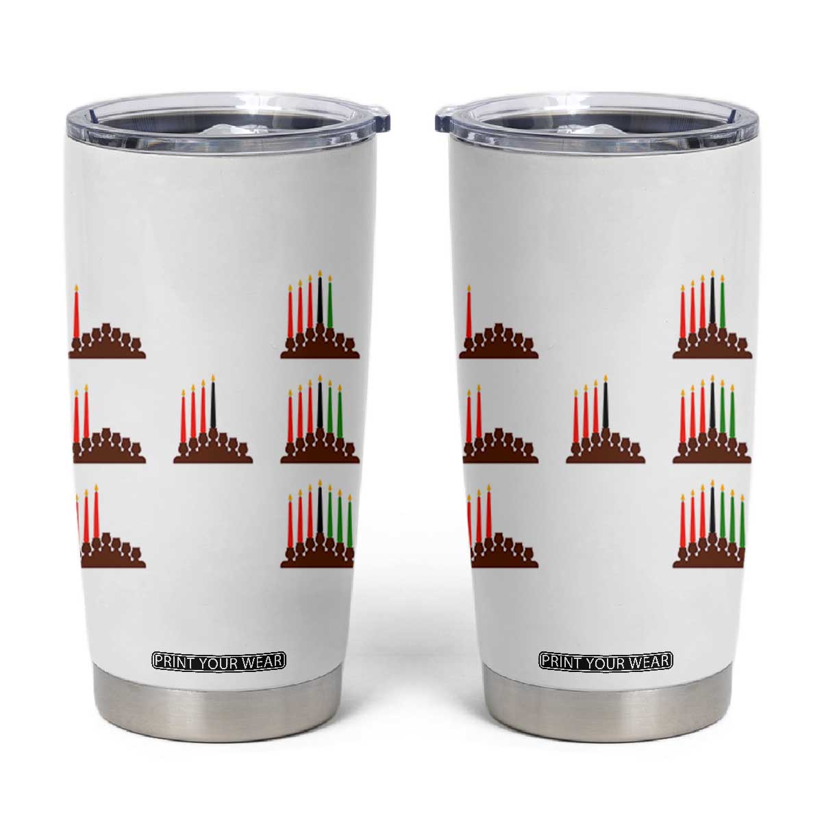 Kwanzaa Kinara Seven Candles African American Holiday Tumbler Cup TS11 White Print Your Wear