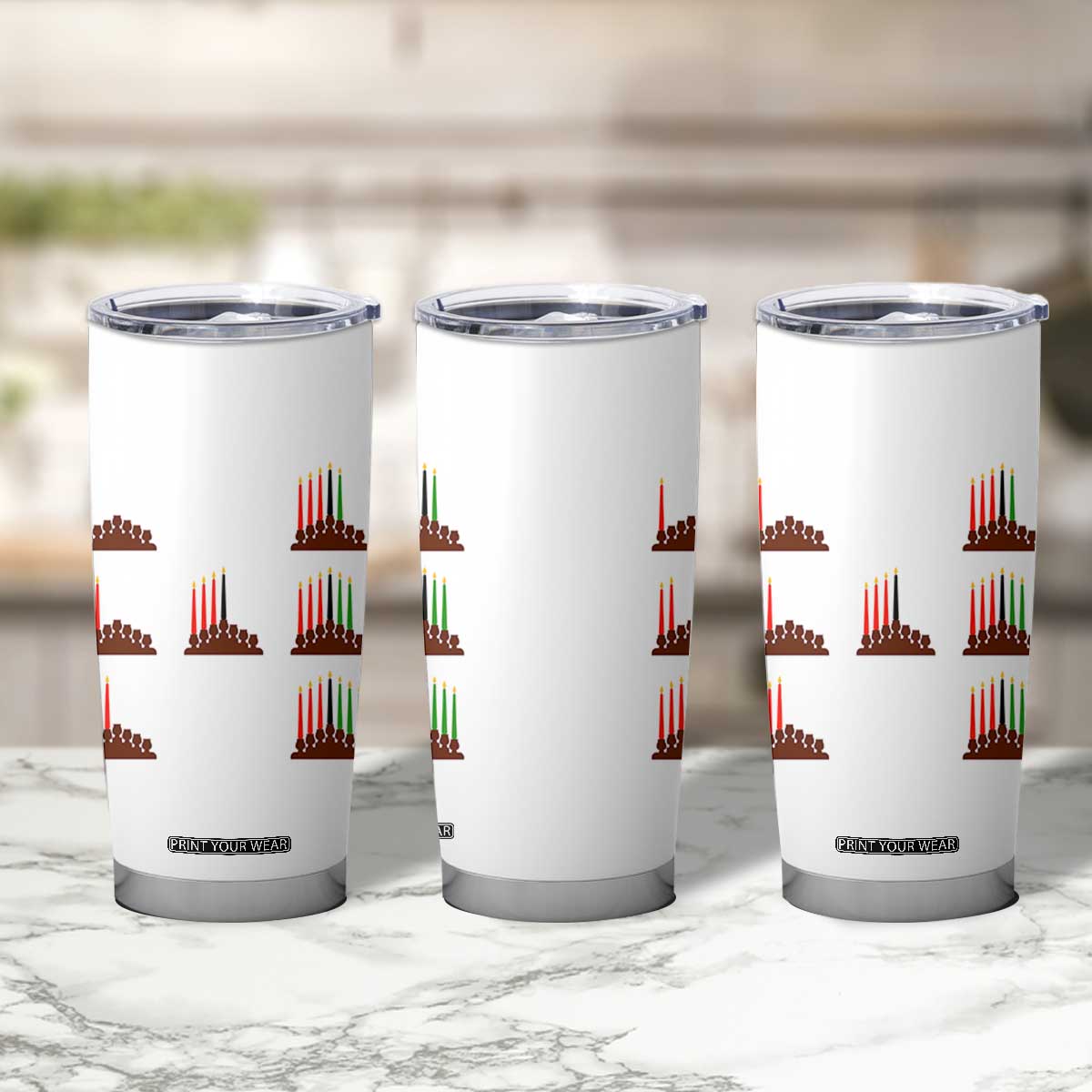 Kwanzaa Kinara Seven Candles African American Holiday Tumbler Cup TS11 Print Your Wear