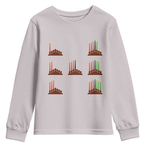 Kwanzaa Kinara Seven Candles African American Holiday Youth Sweatshirt TS11 Ice Gray Print Your Wear
