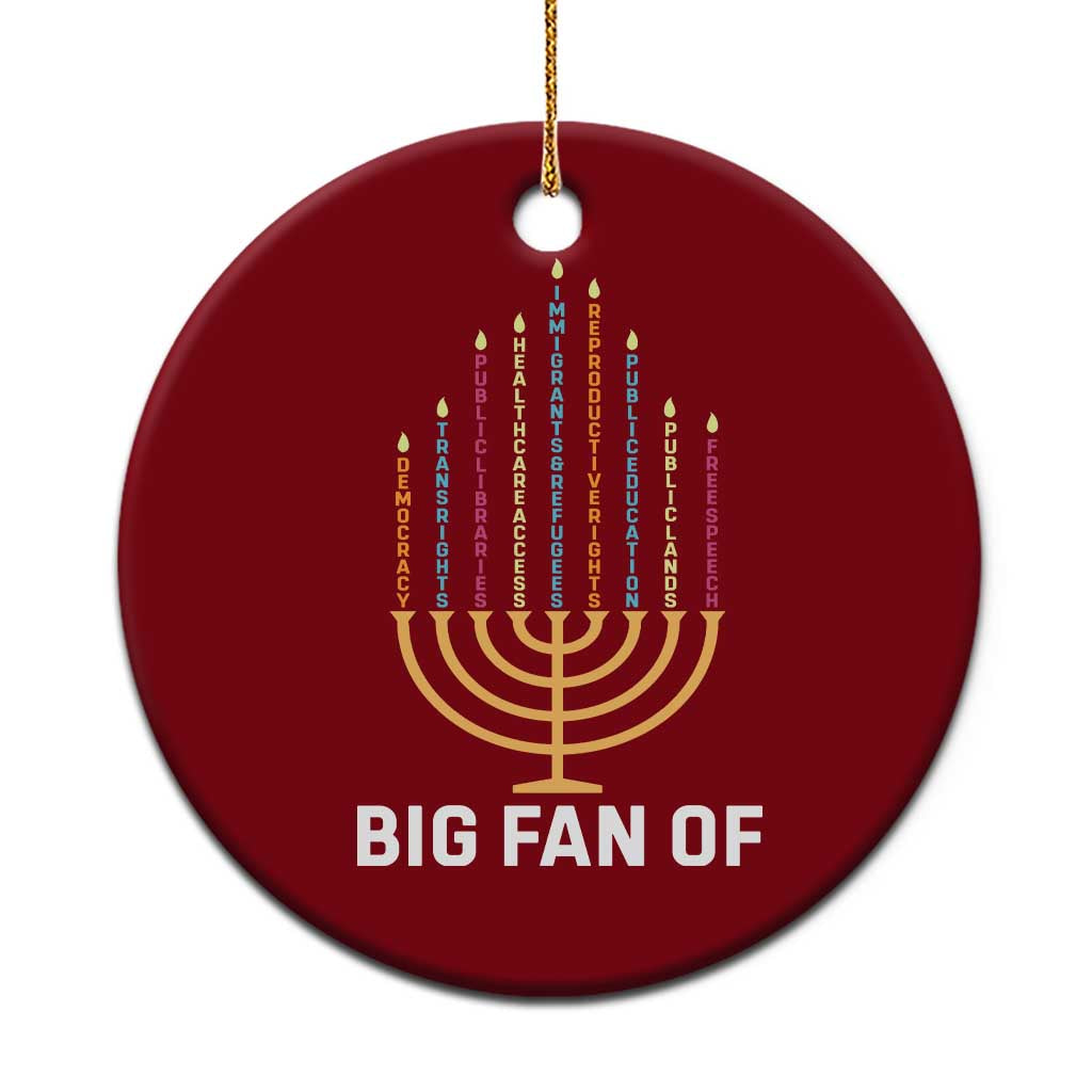 Hanukkah Human Rights Ceramic Ornament Big Fan Of Democracy Immigrants And Refugees TS11 1pc Red Print Your Wear