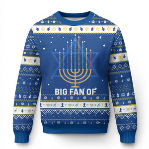 Hanukkah Human Rights Hanukkah Ugly Sweater Big Fan Of Democracy Immigrants And Refugees TS11 Blue White Print Your Wear