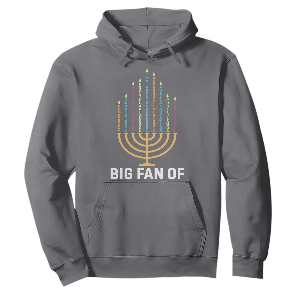 Hanukkah Human Rights Hoodie Big Fan Of Democracy Immigrants And Refugees TS11 Charcoal Print Your Wear