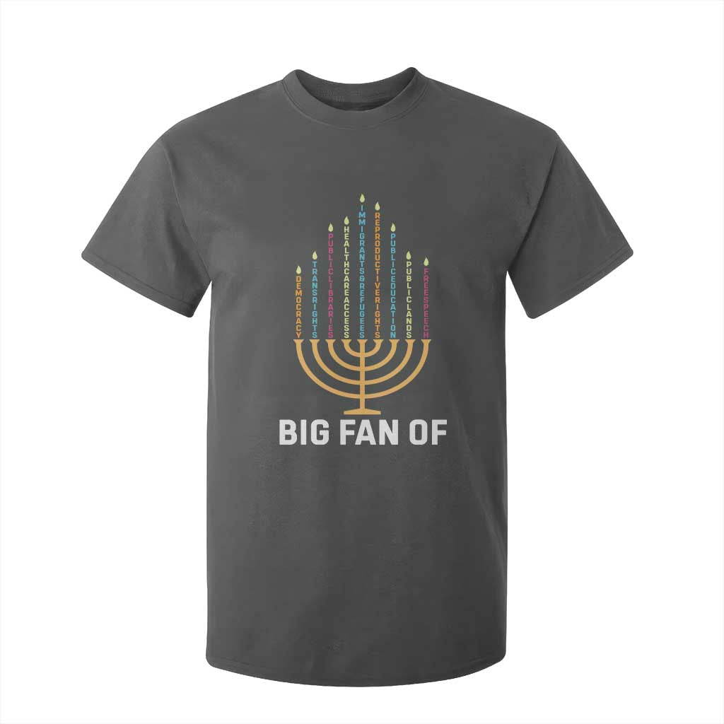Hanukkah Human Rights T Shirt For Kid Big Fan Of Democracy Immigrants And Refugees TS11 Dark Heather Print Your Wear