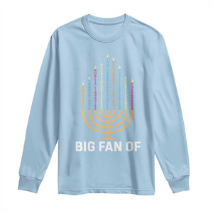 Hanukkah Human Rights Long Sleeve Shirt Big Fan Of Democracy Immigrants And Refugees TS11 Light Blue Print Your Wear