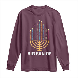 Hanukkah Human Rights Long Sleeve Shirt Big Fan Of Democracy Immigrants And Refugees TS11 Maroon Print Your Wear