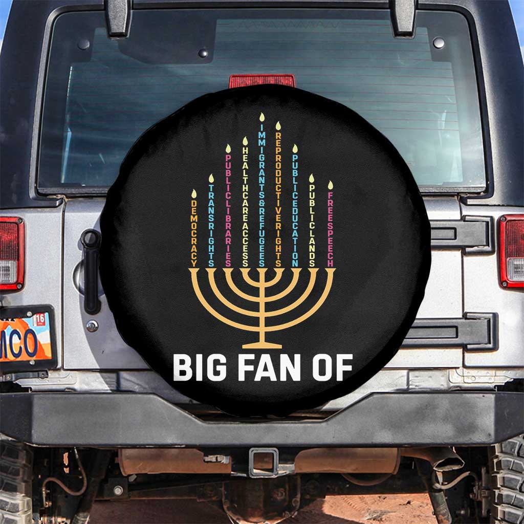 Hanukkah Human Rights Spare Tire Cover Big Fan Of Democracy Immigrants And Refugees TS11 No hole Black Print Your Wear