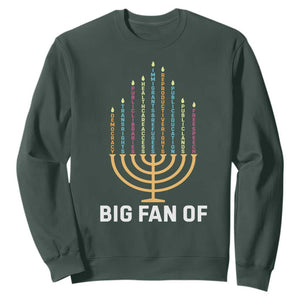 Hanukkah Human Rights Sweatshirt Big Fan Of Democracy Immigrants And Refugees TS11 Dark Forest Green Print Your Wear