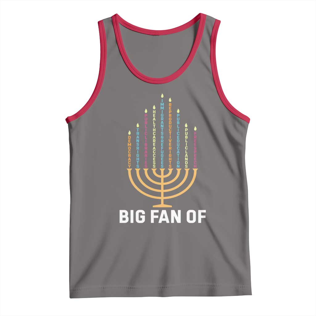 Hanukkah Human Rights Tank Top Big Fan Of Democracy Immigrants And Refugees TS11 Deep Heather Red Print Your Wear
