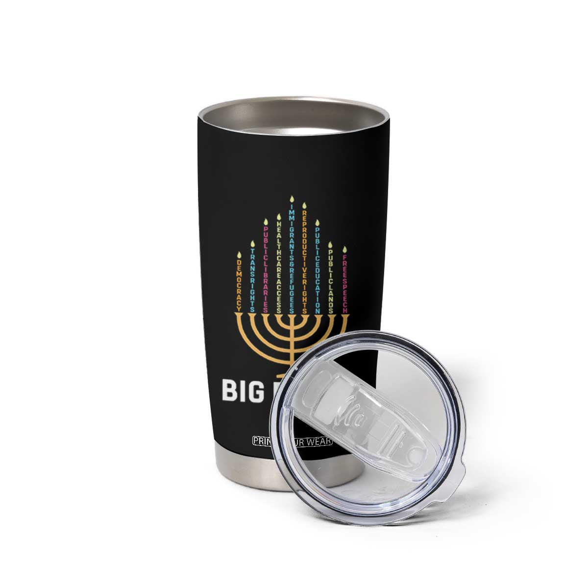 Hanukkah Human Rights Tumbler Cup Big Fan Of Democracy Immigrants And Refugees TS11 Print Your Wear