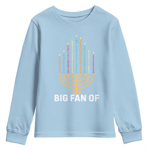 Hanukkah Human Rights Youth Sweatshirt Big Fan Of Democracy Immigrants And Refugees TS11 Light Blue Print Your Wear
