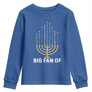 Hanukkah Human Rights Youth Sweatshirt Big Fan Of Democracy Immigrants And Refugees TS11 Royal Blue Print Your Wear