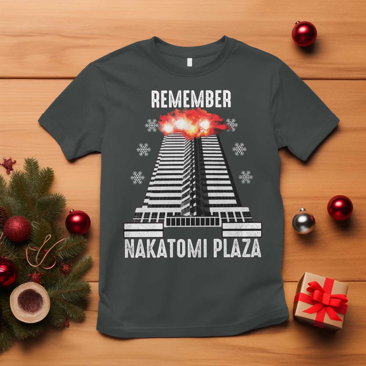 Remember Nakatomi Plaza T Shirt Christmas Party 1988 Movie TS11 Dark Heather Print Your Wear