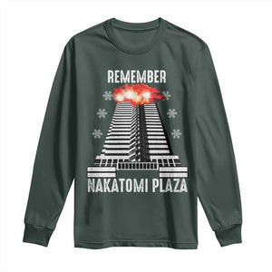 Remember Nakatomi Plaza Long Sleeve Shirt Christmas Party 1988 Movie TS11 Dark Forest Green Print Your Wear