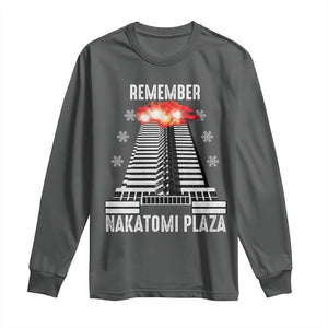 Remember Nakatomi Plaza Long Sleeve Shirt Christmas Party 1988 Movie TS11 Dark Heather Print Your Wear