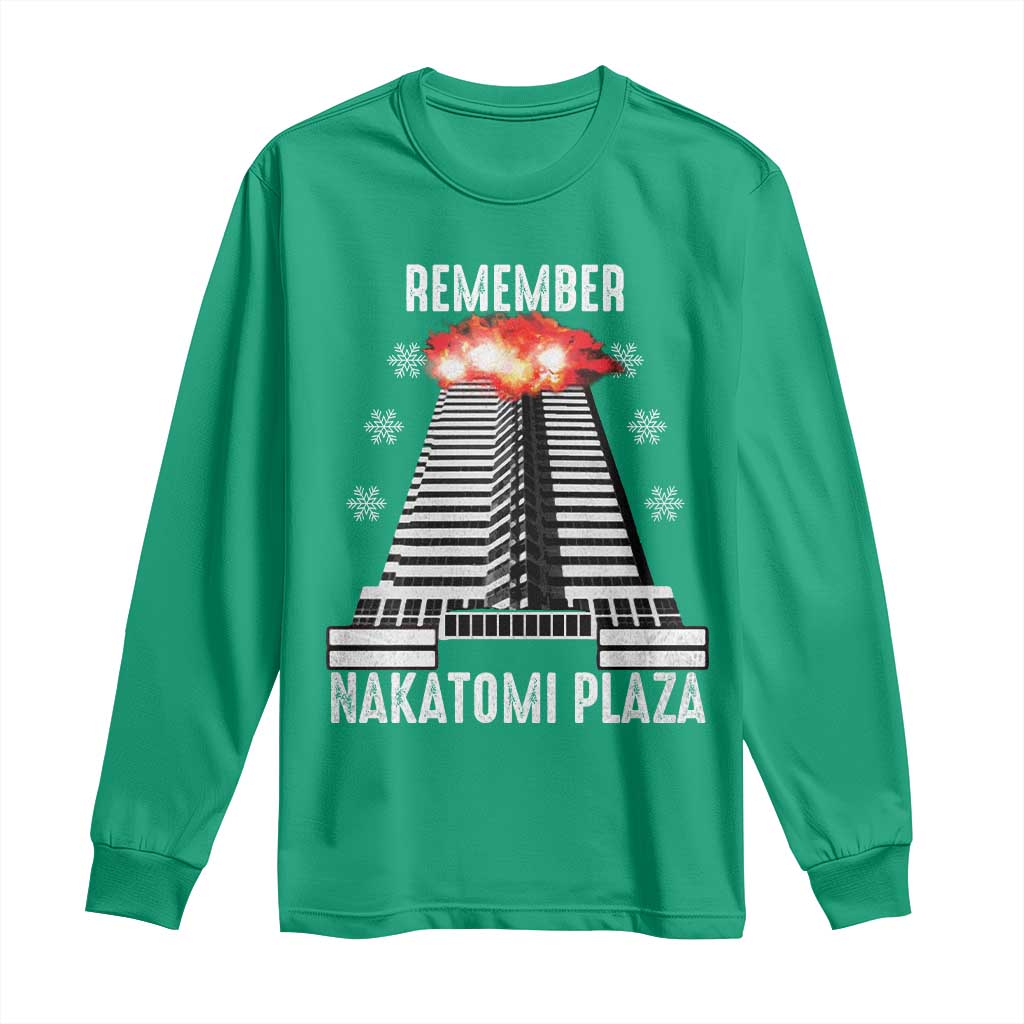 Remember Nakatomi Plaza Long Sleeve Shirt Christmas Party 1988 Movie TS11 Irish Green Print Your Wear