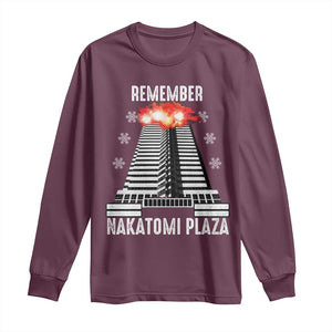 Remember Nakatomi Plaza Long Sleeve Shirt Christmas Party 1988 Movie TS11 Maroon Print Your Wear