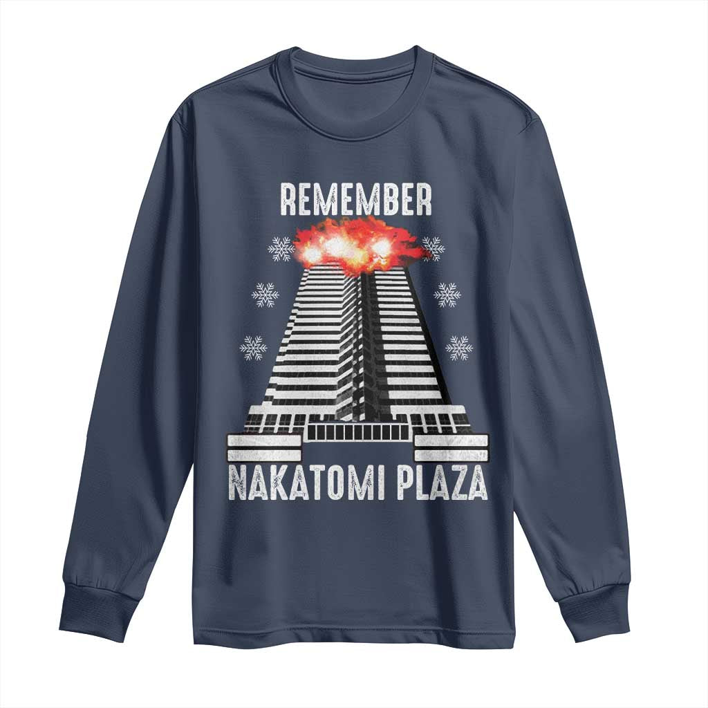 Remember Nakatomi Plaza Long Sleeve Shirt Christmas Party 1988 Movie TS11 Navy Print Your Wear