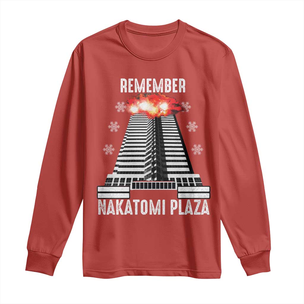 Remember Nakatomi Plaza Long Sleeve Shirt Christmas Party 1988 Movie TS11 Red Print Your Wear