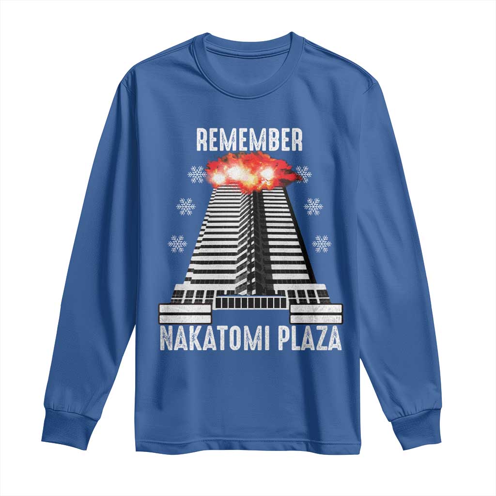 Remember Nakatomi Plaza Long Sleeve Shirt Christmas Party 1988 Movie TS11 Royal Blue Print Your Wear