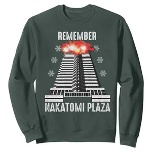 Remember Nakatomi Plaza Sweatshirt Christmas Party 1988 Movie TS11 Dark Forest Green Print Your Wear