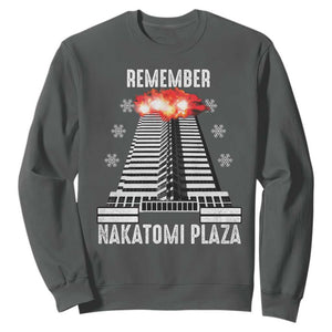 Remember Nakatomi Plaza Sweatshirt Christmas Party 1988 Movie TS11 Dark Heather Print Your Wear