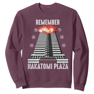 Remember Nakatomi Plaza Sweatshirt Christmas Party 1988 Movie TS11 Maroon Print Your Wear