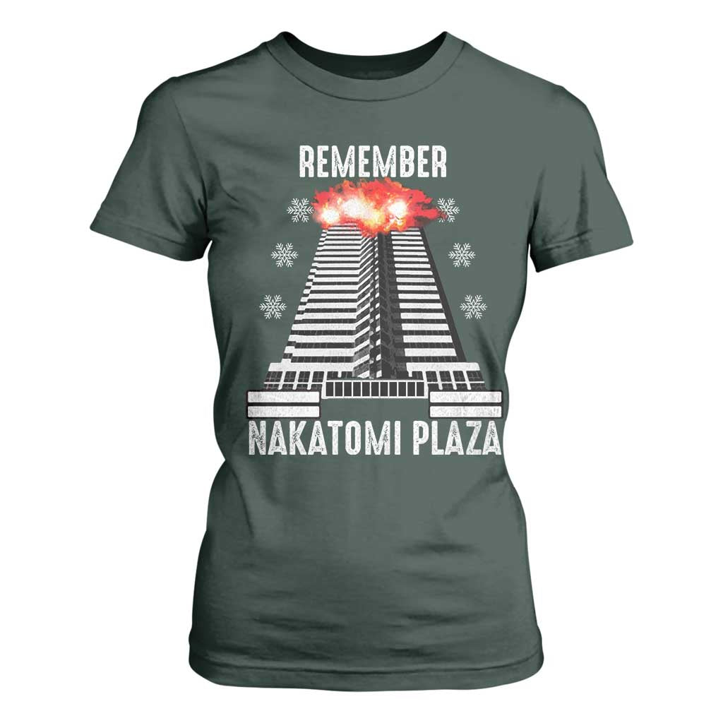 Remember Nakatomi Plaza T Shirt For Women Christmas Party 1988 Movie TS11 Dark Forest Green Print Your Wear