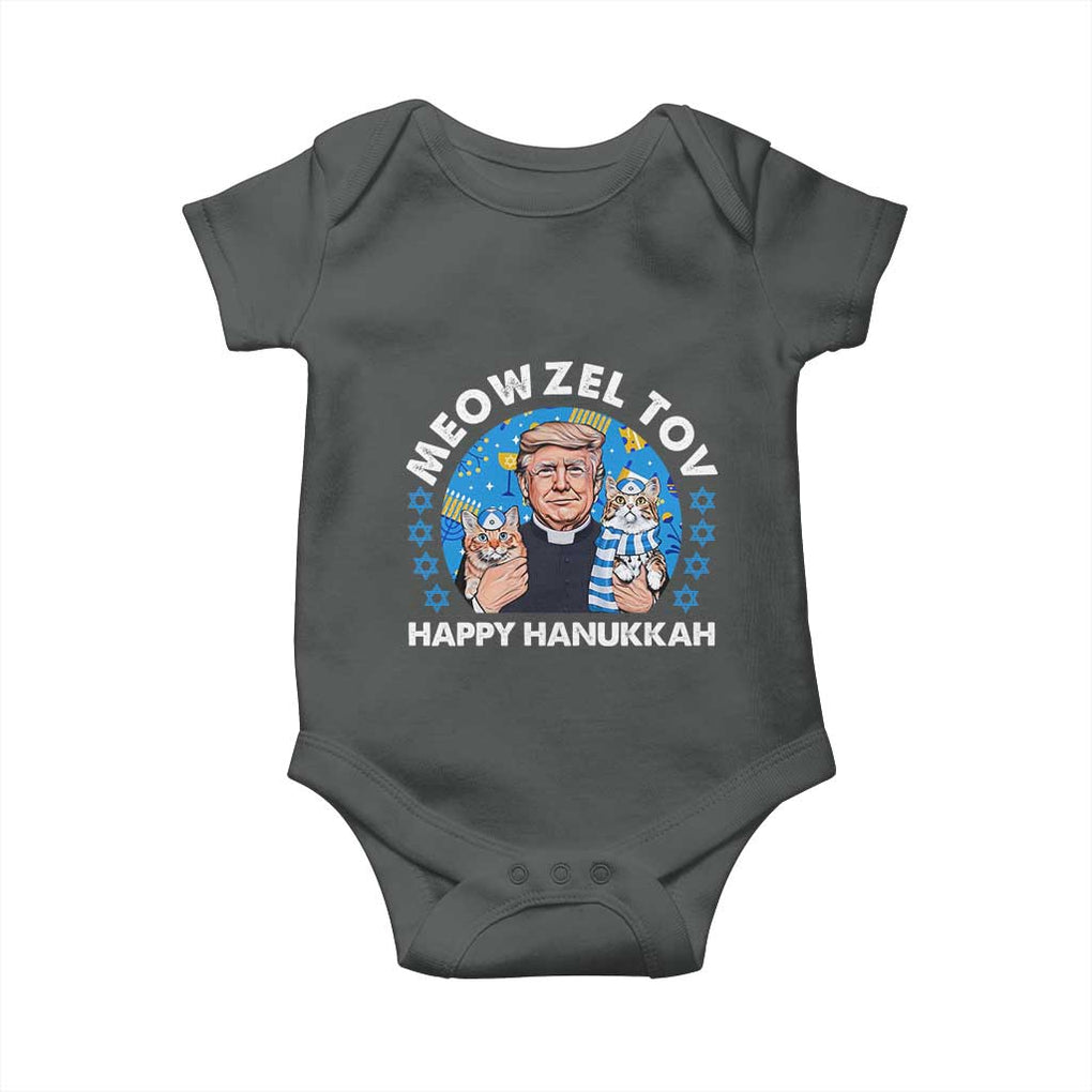 Funny Trump Cat Hanukkah Baby Onesie Meowzel Tov Happy Hanukkah David Stars TS11 Dark Heather Print Your Wear