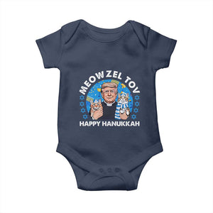 Funny Trump Cat Hanukkah Baby Onesie Meowzel Tov Happy Hanukkah David Stars TS11 Navy Print Your Wear