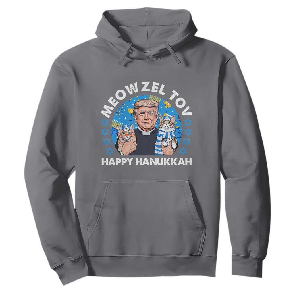 Funny Trump Cat Hanukkah Hoodie Meowzel Tov Happy Hanukkah David Stars TS11 Charcoal Print Your Wear