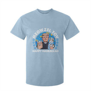 Funny Trump Cat Hanukkah T Shirt For Kid Meowzel Tov Happy Hanukkah David Stars TS11 Light Blue Print Your Wear