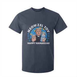 Funny Trump Cat Hanukkah T Shirt For Kid Meowzel Tov Happy Hanukkah David Stars TS11 Navy Print Your Wear